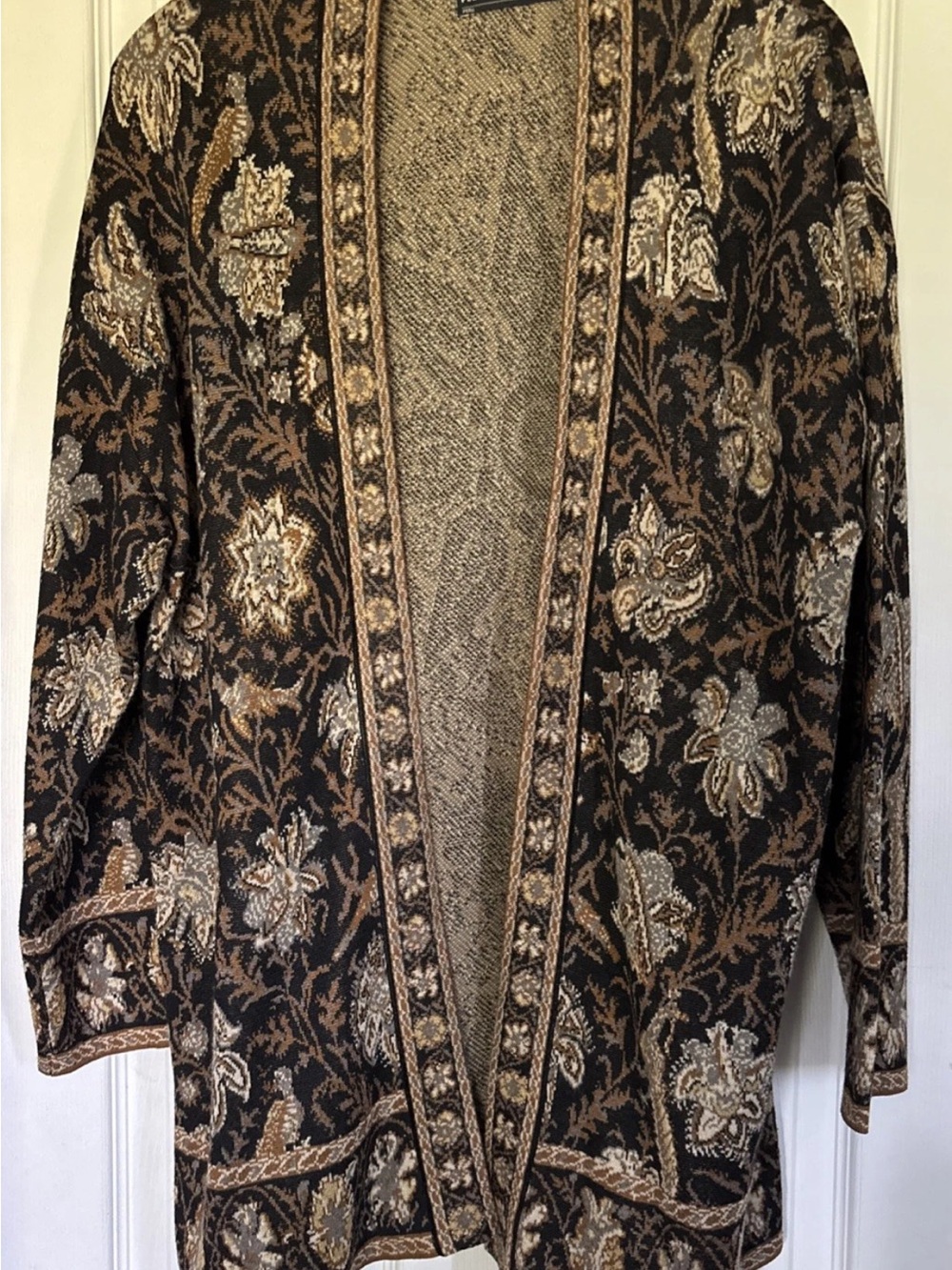 PERUVIAN CONNECTION Andhra Kimono Sweater Pima Cotton WOW!! Size XL-Gorgeous!